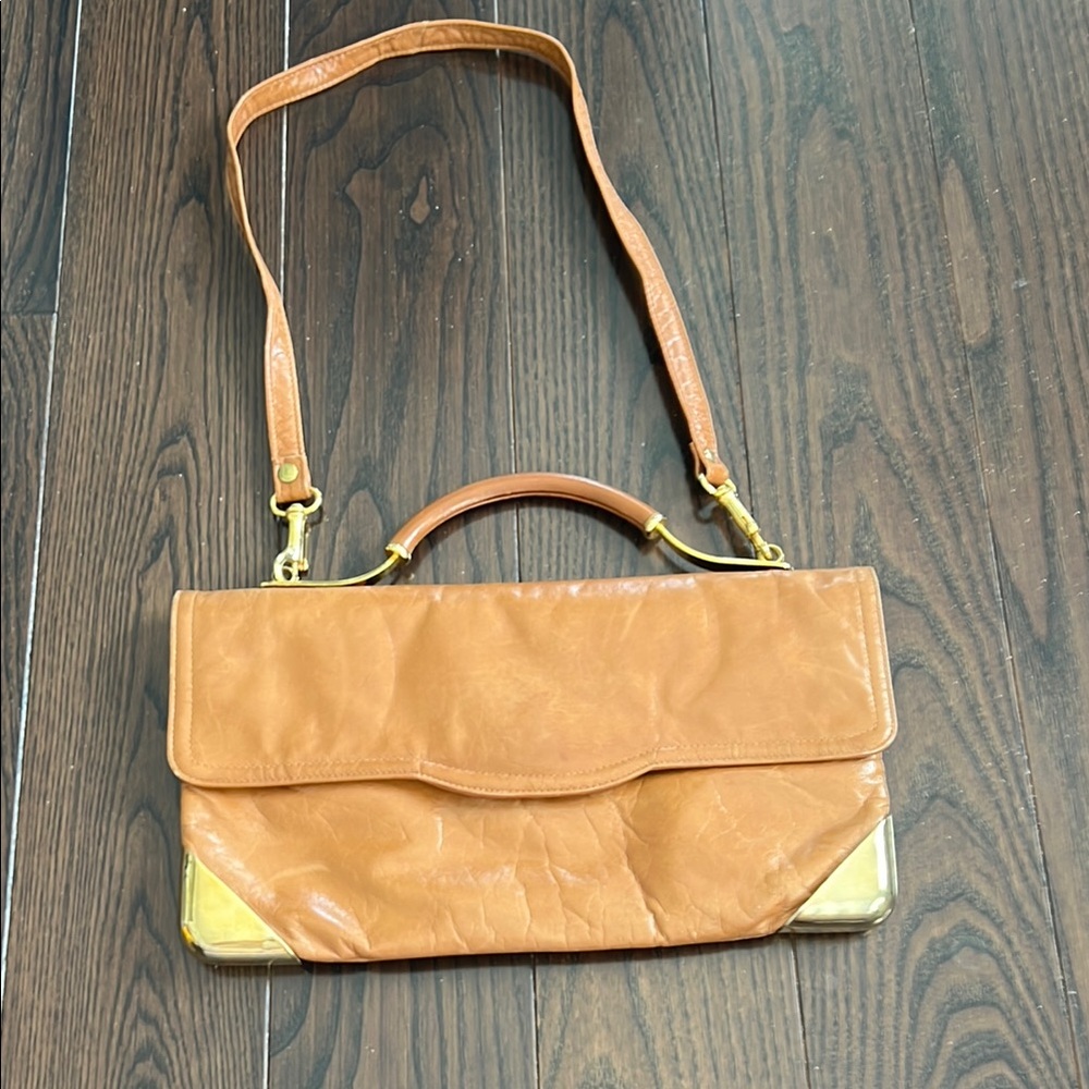 Vintage Tan and Gold Shoulder Bag